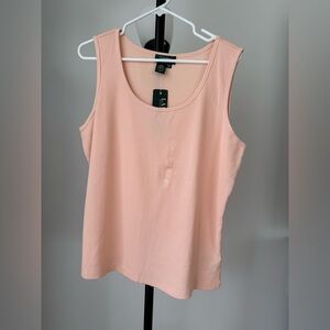 Ralph Lauren Peach Scoop Neck Ribbed Tank Top 2X